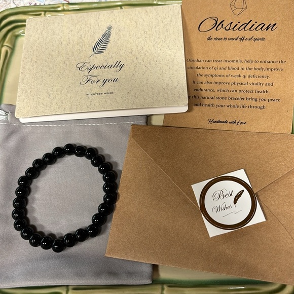 Healing Bracelet Obsidian Handcrafted - Picture 7 of 8